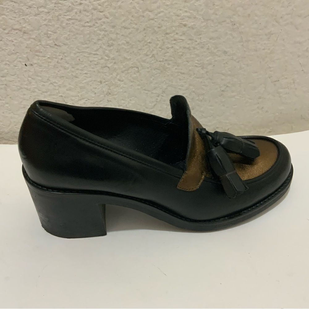Tosca Blu tassel Shoe bronze black leather Size 41 EUR / 9 US